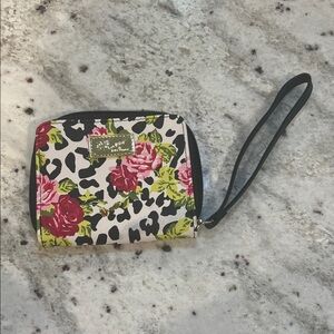 Betsey Johnson Rose and Leopard Print Wristlet
